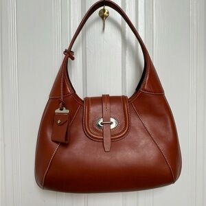 Dooney & Bourke Florentine Toscana Front Stitch Shoulder Bag Brown